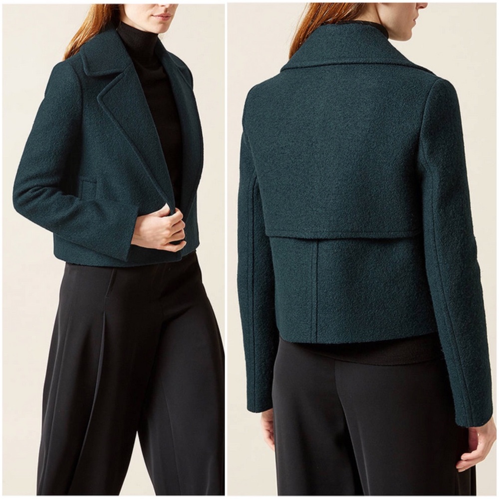 NWT Hobbs London Salem Wool Green Jacket 6